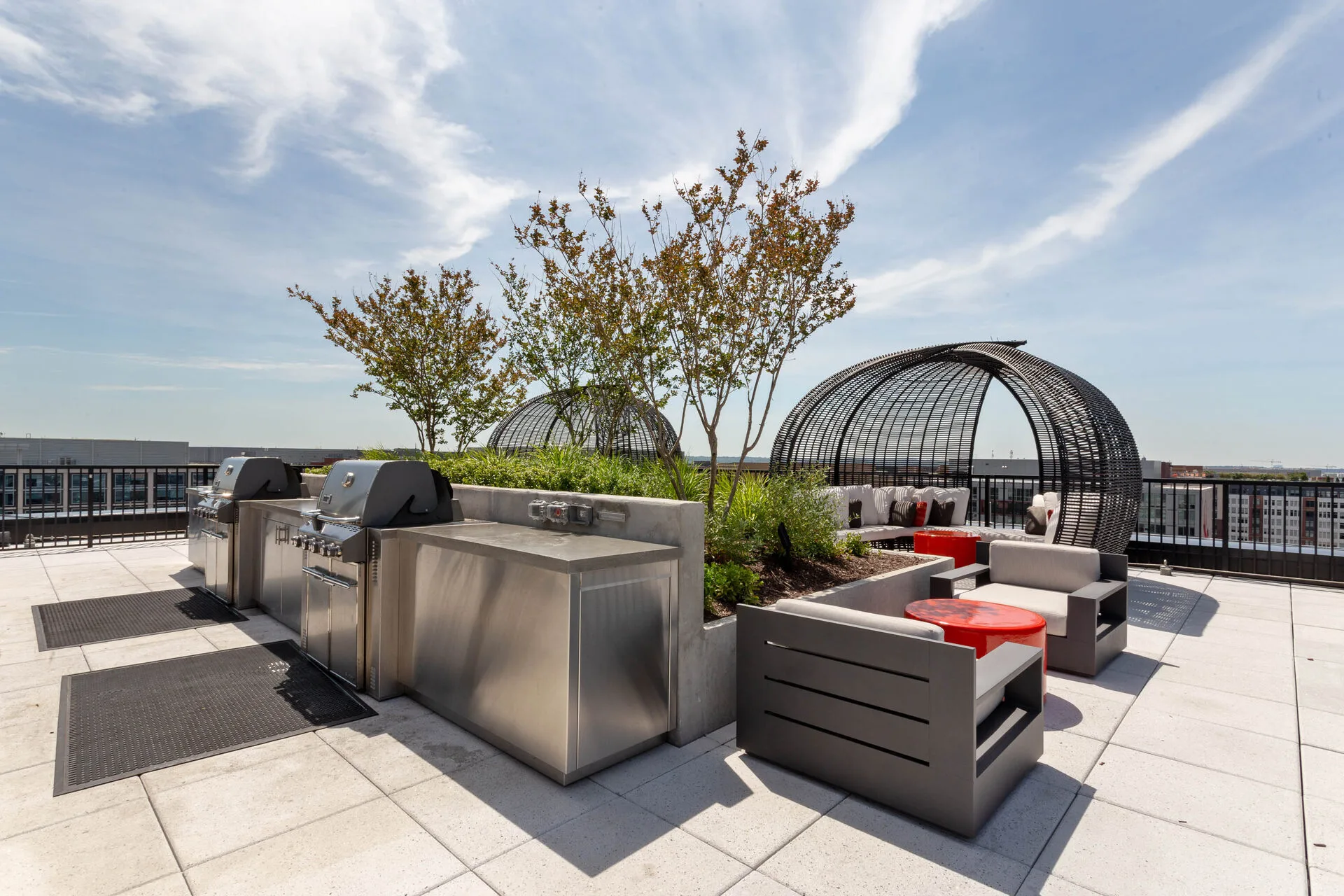 Rooftop grilling station